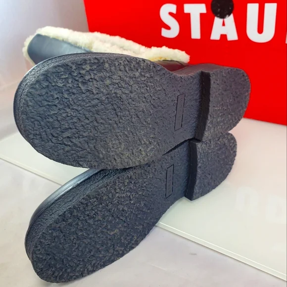 NWT$495 STAUD Women's Palamino Shearling Trim Black Cream Riding Boots Sz 36, 6 - Picture 14 of 16